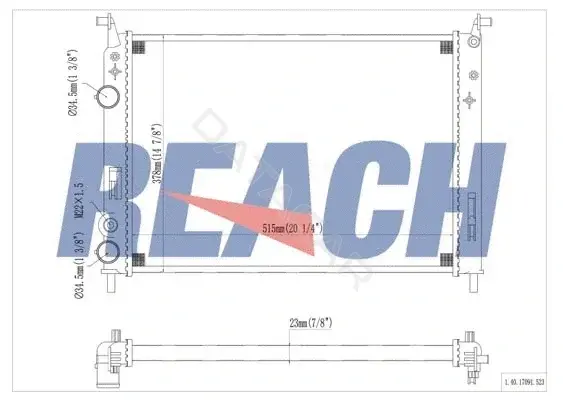 Радиатор охлаждения REACH 1.40.17091.523