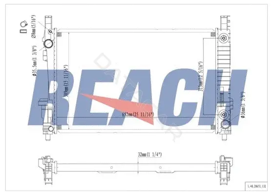 Радиатор охлаждения REACH 1.40.20651.132