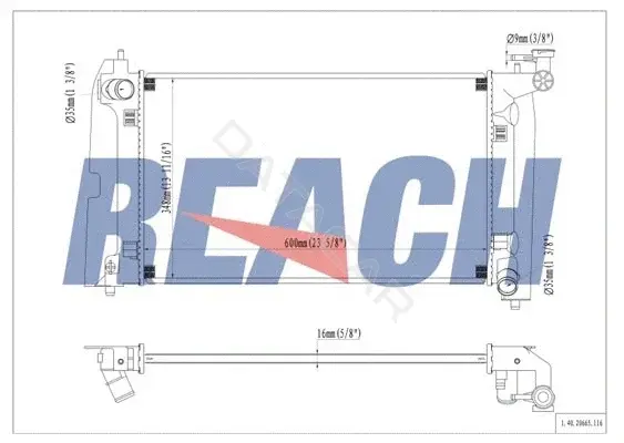 Радиатор охлаждения REACH 1.40.20665.116