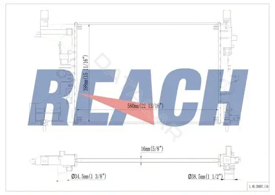 Радиатор охлаждения REACH 1.40.20697.116