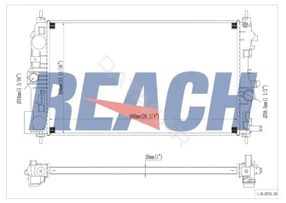 Радиатор охлаждения REACH 1.40.20730.126