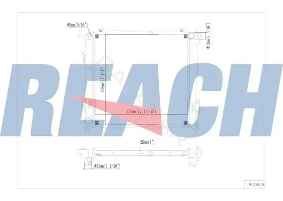 Радиатор охлаждения REACH 1.40.21580.126