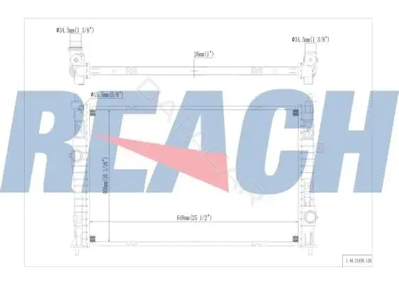Радиатор охлаждения REACH 1.40.21858.126