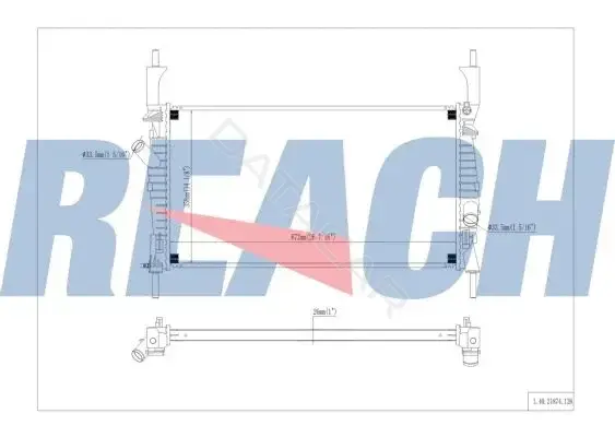 Радиатор охлаждения REACH 1.40.21874.126