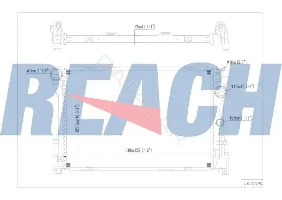 Радиатор охлаждения REACH 1.41.13376.032