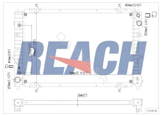 Радиатор охлаждения REACH 1.41.2307.126