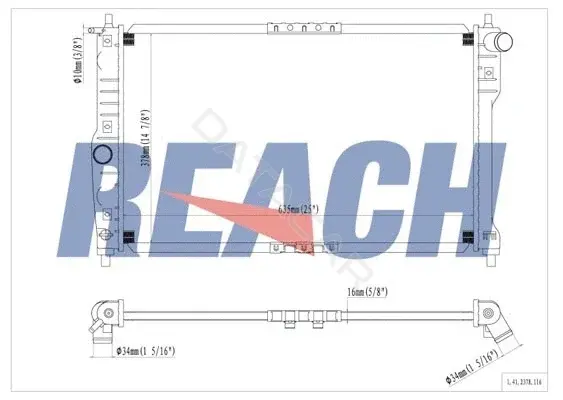 Радиатор охлаждения REACH 1.41.2378.116