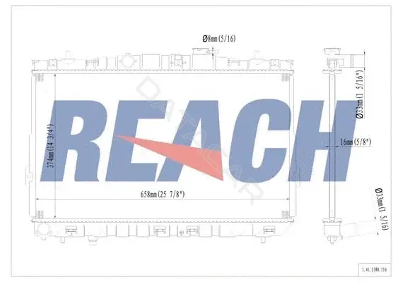 Радиатор охлаждения REACH 1.41.2388.116