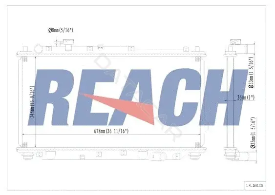 Радиатор охлаждения REACH 1.41.2602.126