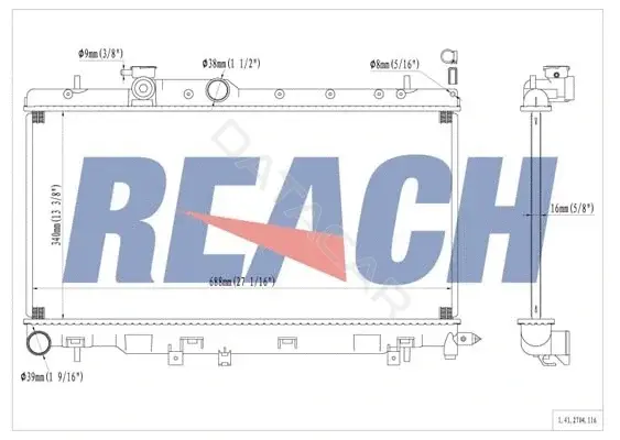 Радиатор охлаждения REACH 1.41.2704.116