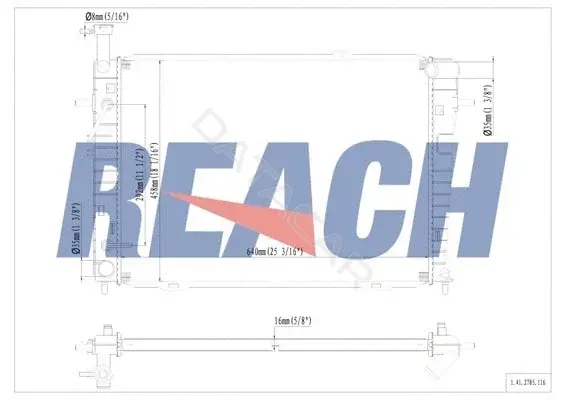 Радиатор охлаждения REACH 1.41.2785.116