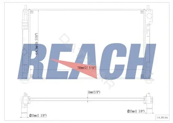 Радиатор охлаждения REACH 1.41.2951.016