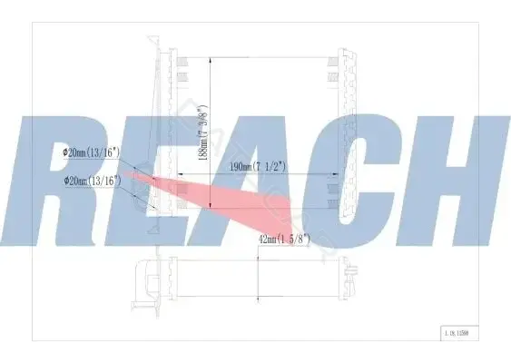 Радиатор печки REACH 1.18.11590