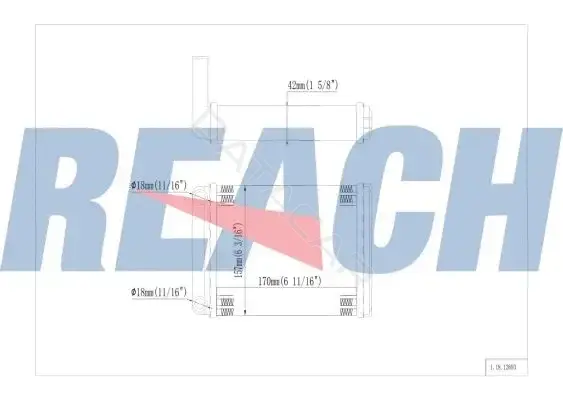 Радиатор печки REACH 1.18.12693