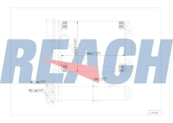 Радиатор печки REACH 1.18.12712