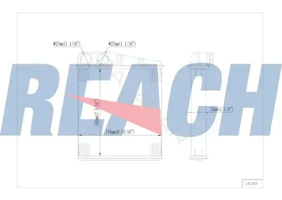 Радиатор печки REACH 1.18.12715