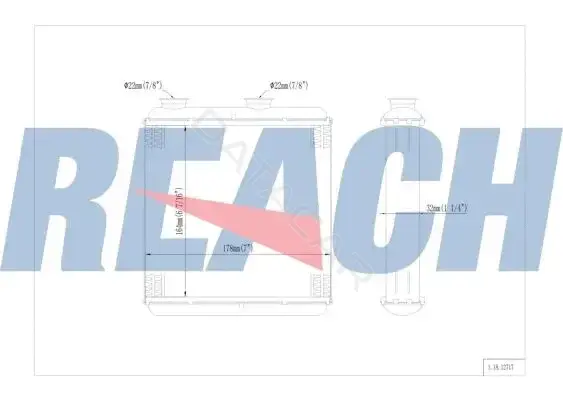 Радиатор печки REACH 1.18.12717
