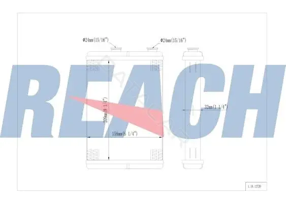 Радиатор печки REACH 1.18.12720