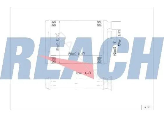 Радиатор печки REACH 1.18.12725