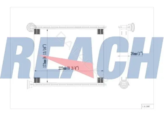 Радиатор печки REACH 1.18.15007