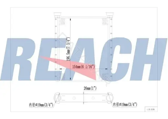 Радиатор печки REACH 1.18.15156