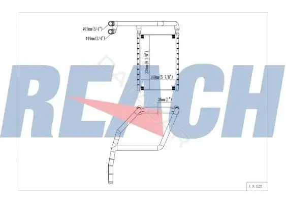 Радиатор печки REACH 1.18.15223