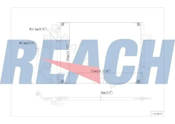 Радиатор кондиционера REACH 1.30.0283.PD