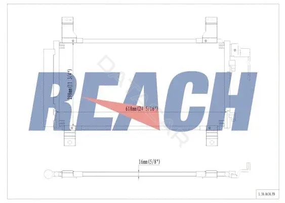 Радиатор кондиционера REACH 1.30.0630.PD