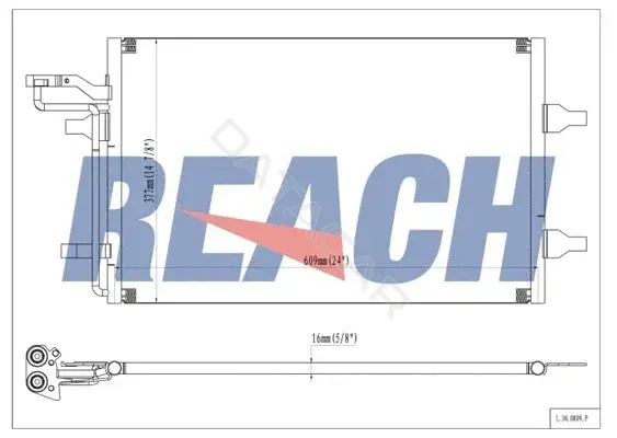 Радиатор кондиционера REACH 1.30.0809.P