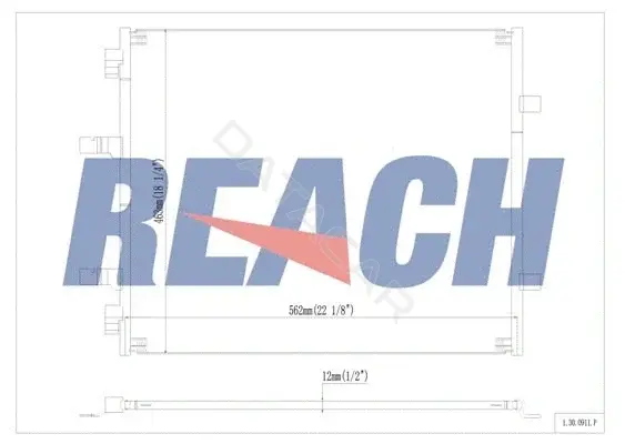 Радиатор кондиционера REACH 1.30.0911.P