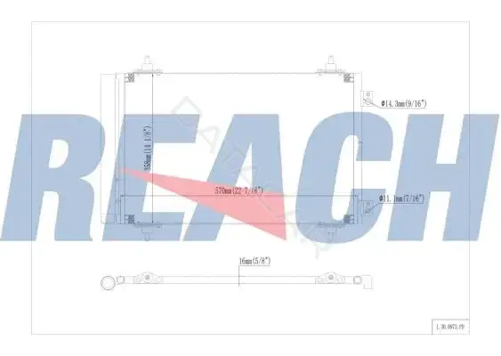 Радиатор кондиционера REACH 1.30.0973.PD