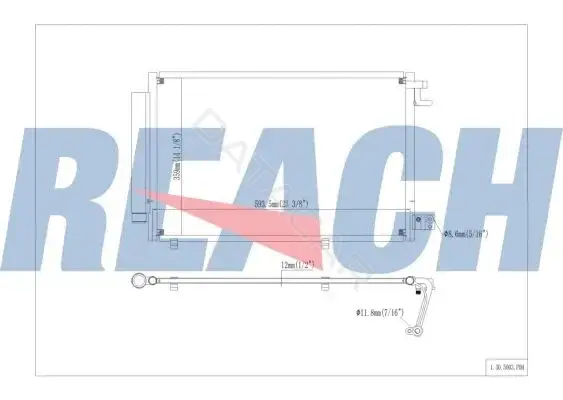 Радиатор кондиционера REACH 1.30.5003.PDH