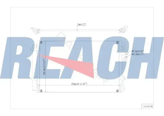 Радиатор кондиционера REACH 1.30.5164.PDH