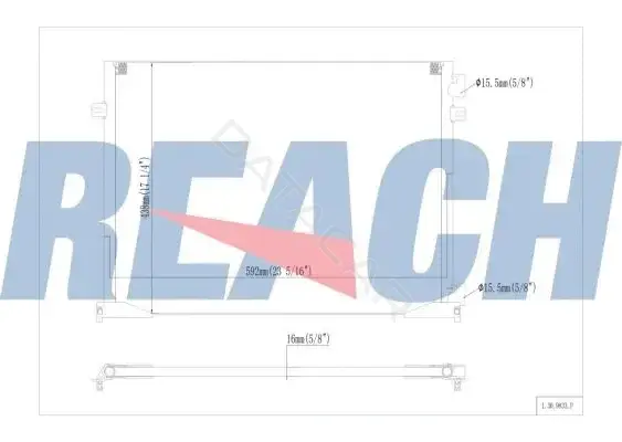Радиатор кондиционера REACH 1.30.9833.P