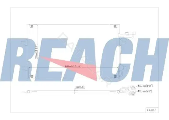 Радиатор кондиционера REACH 1.30.9837.P