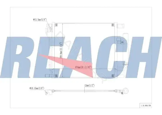 Радиатор кондиционера REACH 1.30.9888.PDH