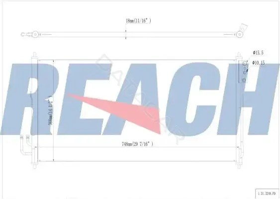 Радиатор кондиционера REACH 1.31.3248.P