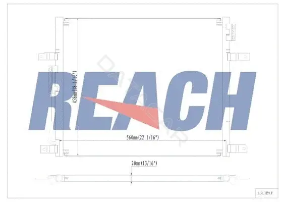Радиатор кондиционера REACH 1.31.3259.P
