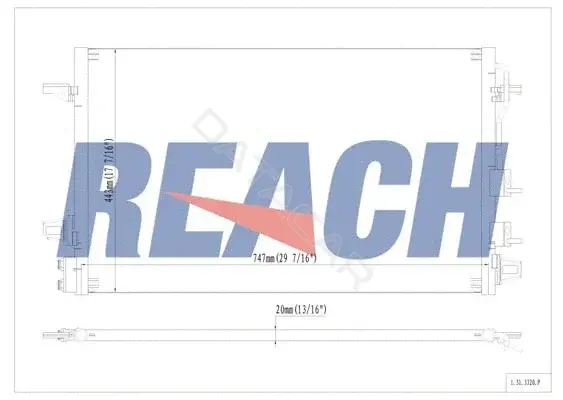 Радиатор кондиционера REACH 1.31.3320.P