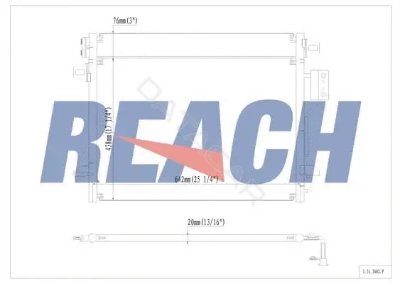 Радиатор кондиционера REACH 1.31.3682.P