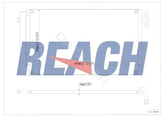 Радиатор кондиционера REACH 1.31.3739.PD