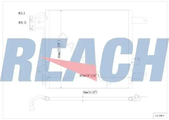 Радиатор кондиционера REACH 1.31.3768.P
