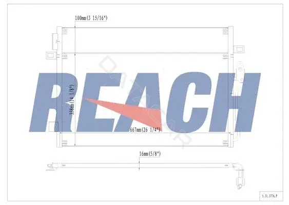 Радиатор кондиционера REACH 1.31.3776.P