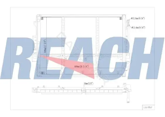 Радиатор кондиционера REACH 1.31.3778.P