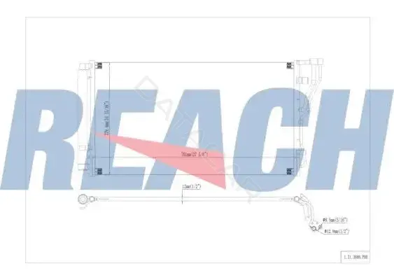 Радиатор кондиционера REACH 1.31.3888.PDH