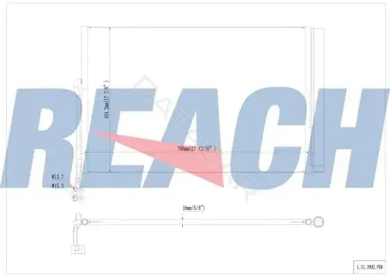 Радиатор кондиционера REACH 1.31.3992.PDH