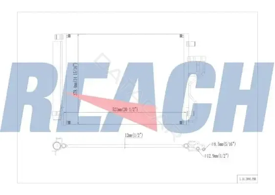 Радиатор кондиционера REACH 1.31.3993.PDH