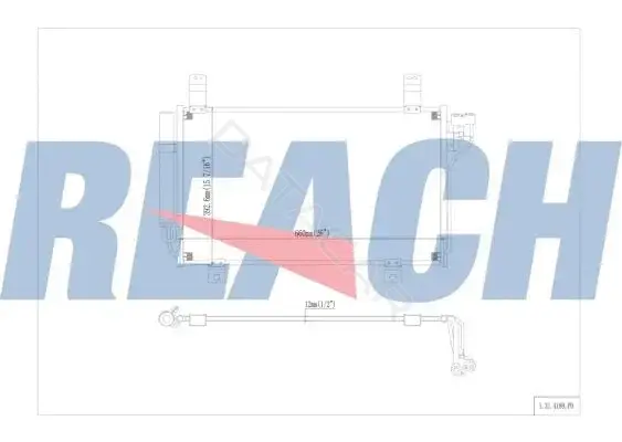 Радиатор кондиционера REACH 1.31.4189.PD
