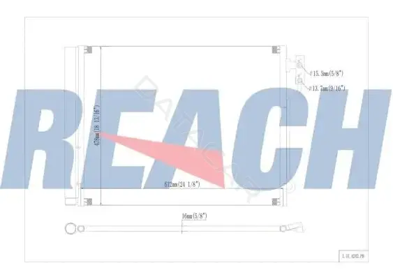 Радиатор кондиционера REACH 1.31.4242.PD