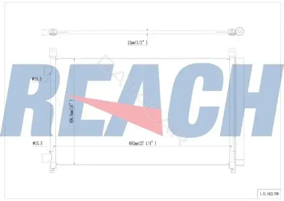Радиатор кондиционера REACH 1.31.4423.PDH